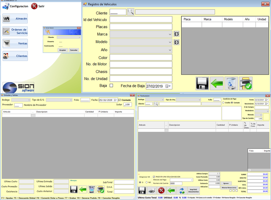 Collage de imagen con formularios del sistema SIT